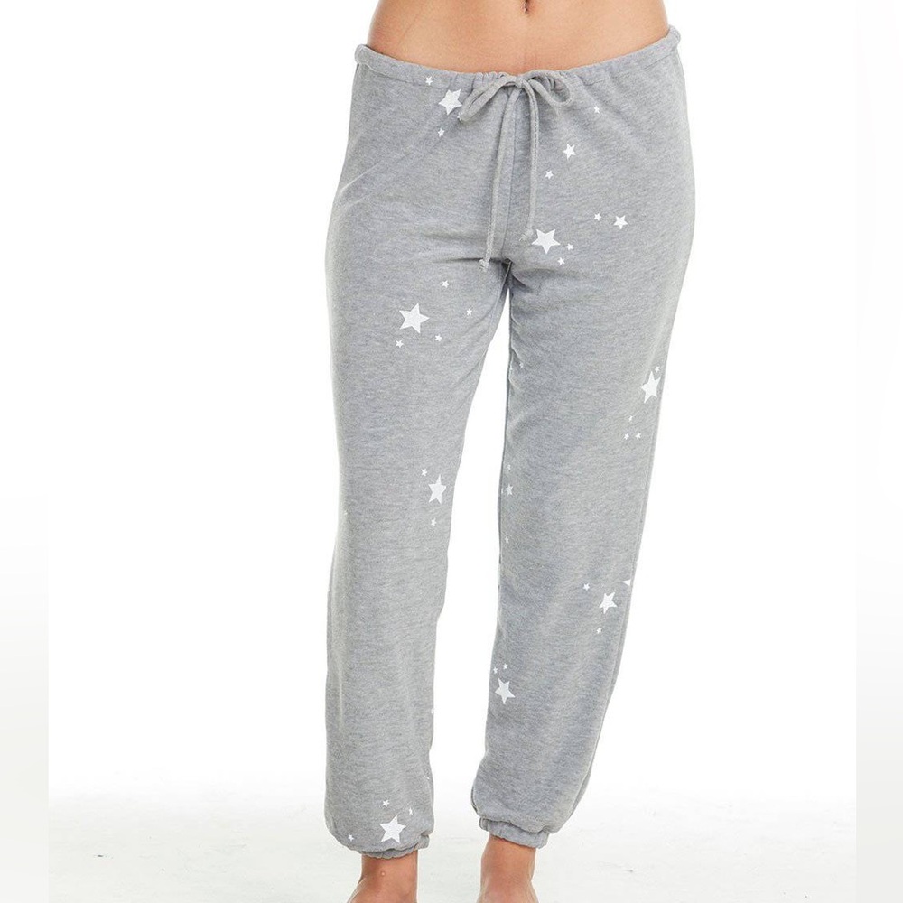 Chaser Gray Star Print Track Pants